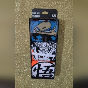 Dragonball Z Super Broly Crew Socks 3 Pairs Pack Men's Shoe Sz 8-12.